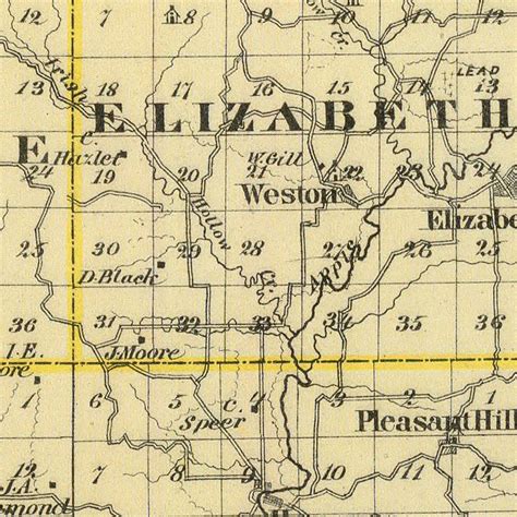 Vintage Map Of Jo Daviess County Illinois 1876 By Teds Vintage Art