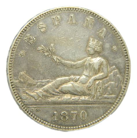 1870 18 70 GOBIERNO PROVISIONAL 5 PESETAS SNM BC Monedalia Es