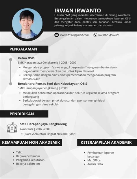 Contoh Cv Fresh Graduate Tanpa Pengalaman Serta Tips Membuatnya