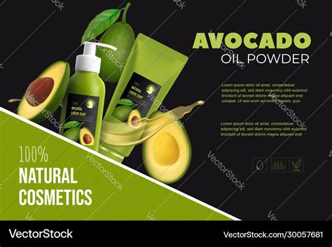 Design avocado cosmetics product advertising Vector Image