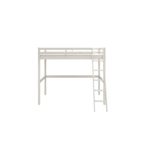 Lit Mezzanine Enfant X Cm Pin Massif Blanchi Sommier