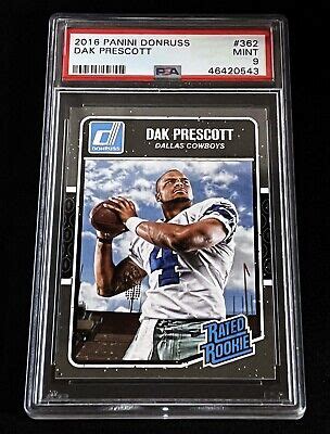 Dak Prescott Psa Mint Panini Donruss Rated Rookie