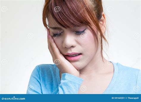 Asian Women Toothache Stock Image Image Of Background 59160201