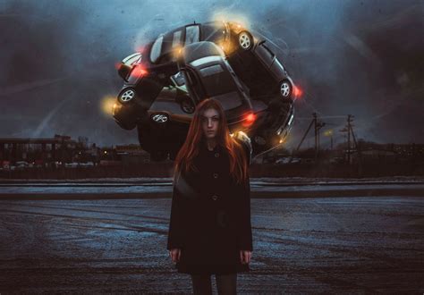 Wallpaper Wanita Seni Fantasi Mobil Karya Seni Yuri Shwedoff