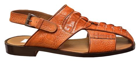 Mauri 1509 Hand Painted Hornback Crocodile Tail Ostrich Sandals