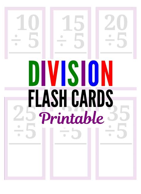 Division Flash Cards Hess Un Academy
