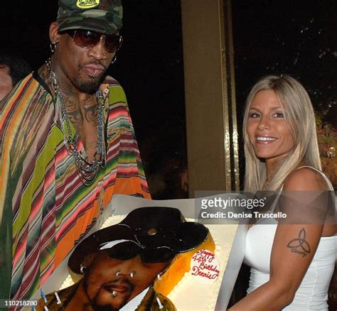 Dennis And Michelle Rodman During Dennis Rodman Celebrates Birthday