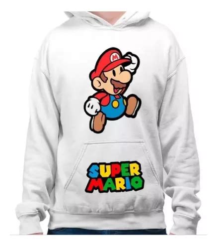 Saco Hoodie Buso Capota Super Mario Bros Unisex Niño Cuotas sin interés