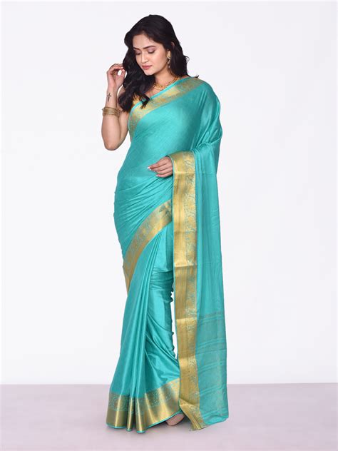 Turquoise Blue Color Crepe Silk Saree Ritz Fashion Trendz