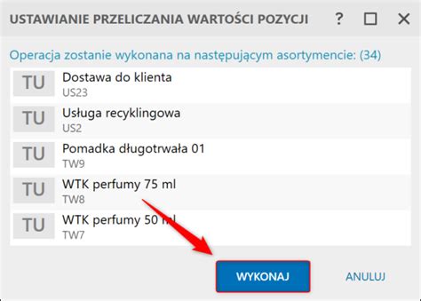 Subiekt nexo Jak zbiorczo ustawić przeliczanie wartości pozycji w