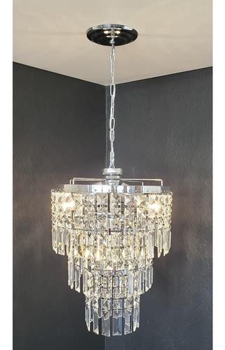 Lustre Redondo Cristal Acr Lico Bivolt Veneza X Parcelamento Sem