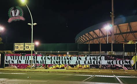 Palermo Striscione Curva Nord 12 Contro Il Calcio Moderno I Verdetti