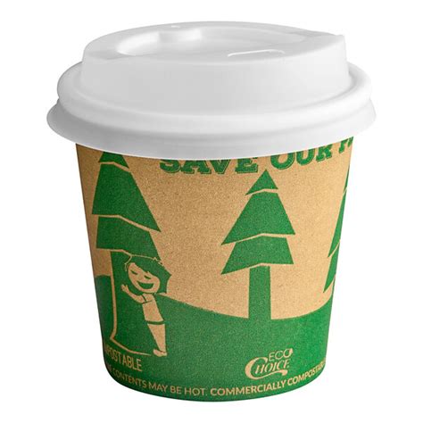 EcoChoice Oz Kraft Tree Print Hot Cup And Lid Pack