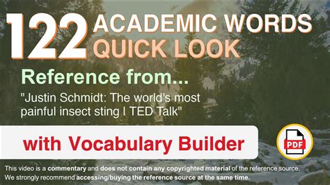 Academic Words Quick Look Ref From Justin Schmidt The World S