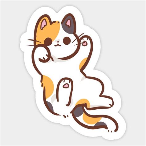 Calico Cat By Waifumachines Black Cat Sticker Kawaii Stickers Cute