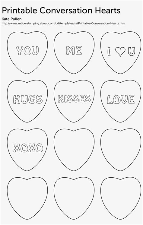 Printable Blank Conversation Hearts 23 Diagram Free Transparent