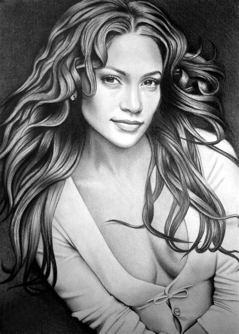 Jennifer Lopez Pencil Portrait Drawing Art Drawings Sketches Pencil