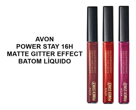 Avon Power Stay Glitter Effect Batom Líquido 3 Cores Frete grátis