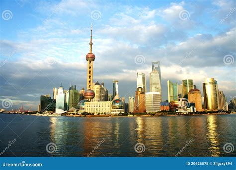 Panorama Of Shanghai The Bund Stock Image Image Of Building Bund