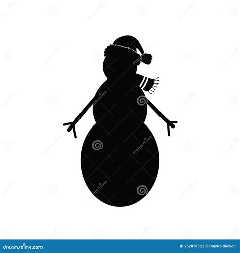 Snowman Silhouette Black Vector Image Winter Cartoondealer