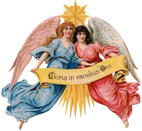 An Image Of Two Angels Holding A Banner With The Words Gloria In