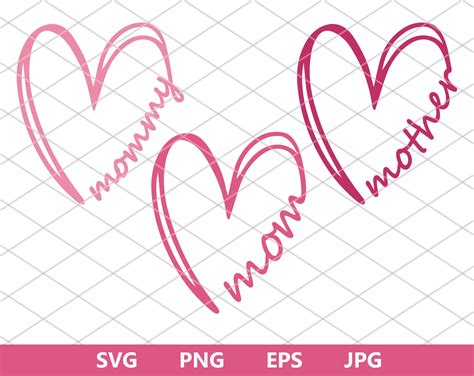 Herz Bundle Svg Handgezeichnete Herz Svg Muttertag Svg Etsy