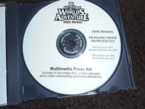 Very Rare Six Flags Worlds Of Adventure Multimedia Press Kit Cd Rom Geauga Lake 1797641896