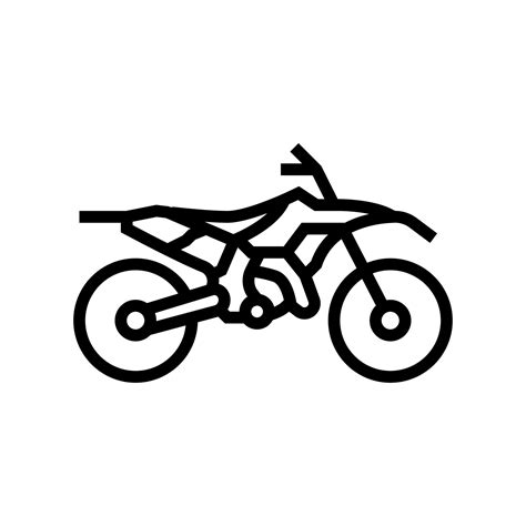 Dirtbike Motorcycle Line Icon Vector Illustration 10222373 Vector Art