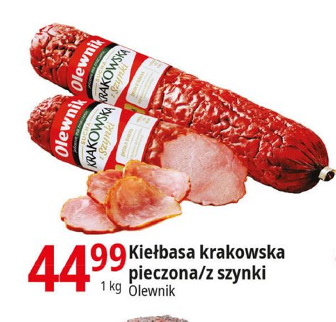 Kiełbasa krakowska pieczona Olewnik cena promocje opinie sklep