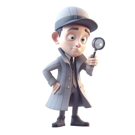 Premium AI Image | 3d illustration of a detective looking through a magnifying glass