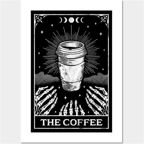 The Coffee Tarot Card Skeleton Coffee Lover Retro Vintage The