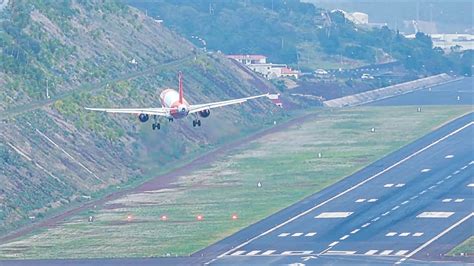 Easyjet X Superb Crosswind Landing At Madeira Airport Youtube