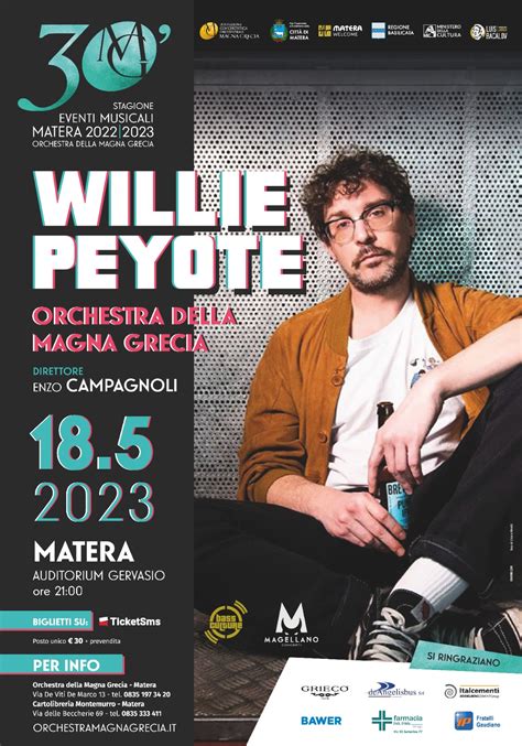 WILLIE PEYOTE L ORCHESTRA DELLA MAGNA GRECIA Evento Sold Out