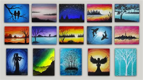 15 Silhouette Acrylic Paintings: Time-lapse Painting Gallery