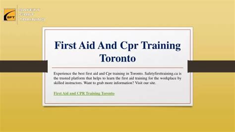 Ppt First Aid And Cpr Training Toronto Safetyfirsttraining Ca