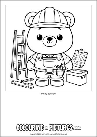 Percy Bounce By Colouring In Pictures Free Printable Bear Colouring Page