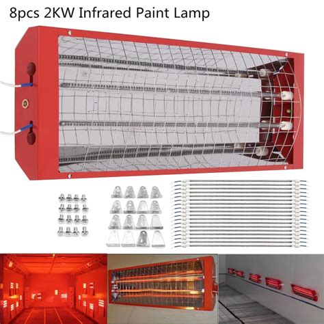 Set W Spray Baking Booth Infrared Paint Curing Heater Lamp