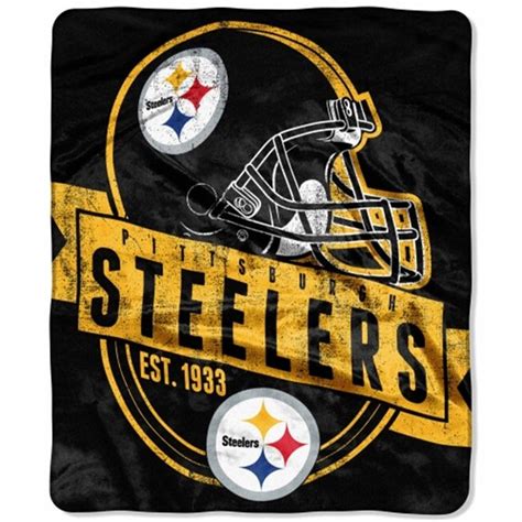 Pittsburgh Steelers 50 X 60 Grand Stand Plush Blanket Pittsburgh