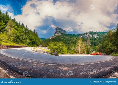 Amazing Summer View Of Bicaz Canyon Cheile Bicazului Stock Photo