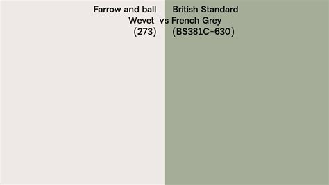 Farrow And Ball Wevet 273 Vs British Standard French Grey BS381C 630