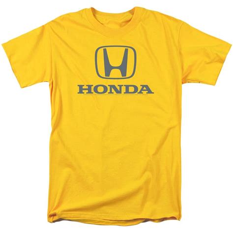 Honda Mens T Shirt Grey Standard Logo Yellow Tee Yellow Tees Shirts