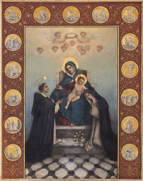 Annecy La Pintura De Madonna Con La St Dominic Y Catherine De Siena En La Iglesia Eglise Saint