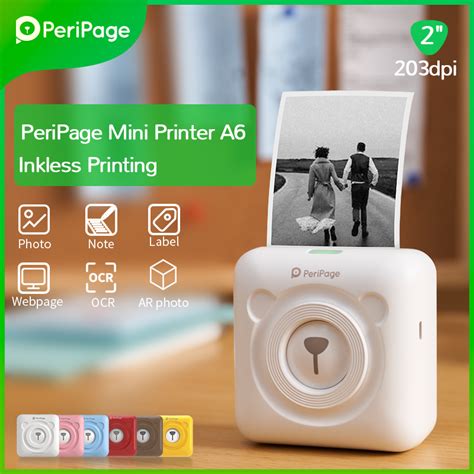 Periperi Peripage A6 Mini Printer Inkless Bluetooth Thermal Printer 1year Warranty Periperi