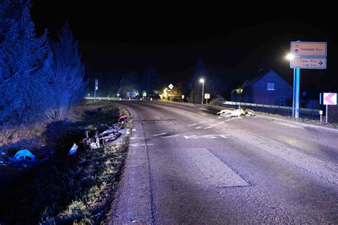 Tödlicher Unfall mit zwei Motorrädern auf Bundesstraße