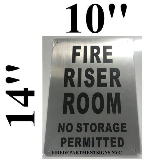 Hpd Sign Fire Riser Room No Storage Permitted Sign Aluminum Hpd Signs The Official Store