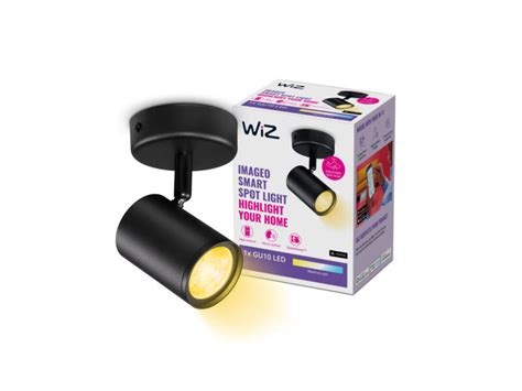 Wiz Imageo Spot De Plafond Led Gu10 5w Dimmable Noir Hubo