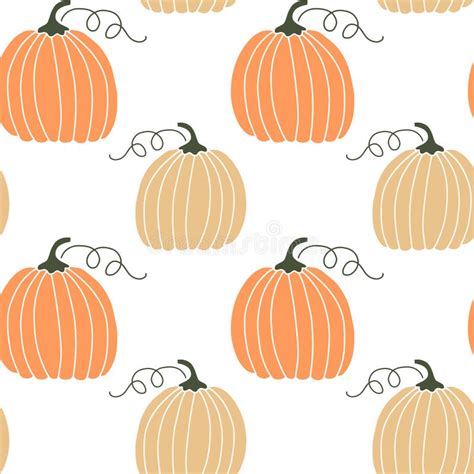 Seamless Pattern Of Colorful Pumpkins Stock Vector Illustration Of