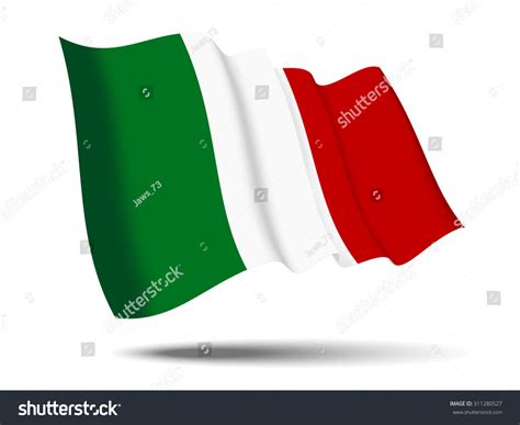 Illustration Italy Flag Waving Isolated On Stock Vector (Royalty Free ...