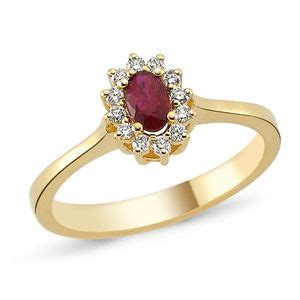 Nuran 14kt Guld Roset Ring M Rubin Og Diamanter