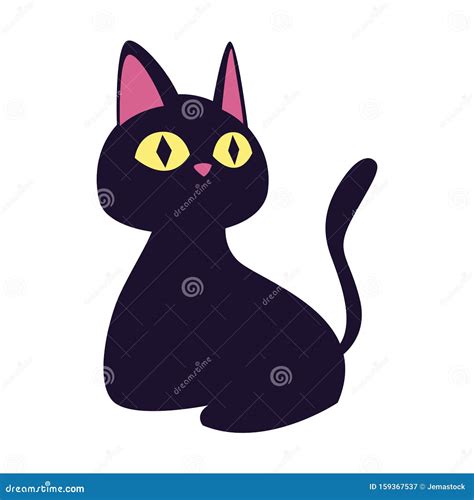 Halloween Cat Black Animal Icon Stock Vector Illustration Of Active